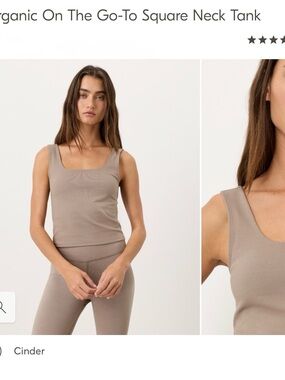 NWOT-PACT ORGANIC - WOMEN’S ON THE GO-TO SQUARE NECK TANK - LARGE